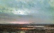 Alexei Savrasov Sundown over a marsh, oil painting artist